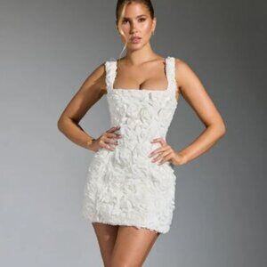 NWT Oh Polly Floral-Appliqué Corset Mini Dress